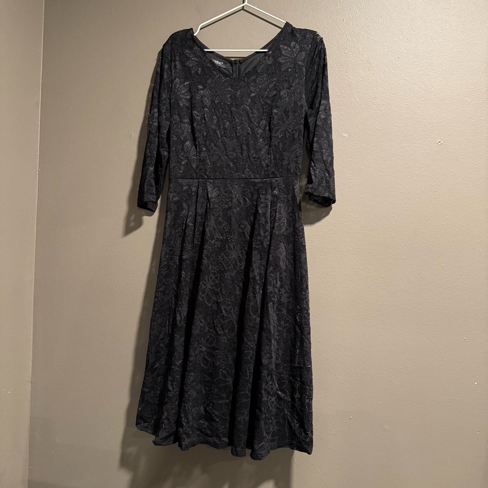 Noctflos Elegant Black Lace Dress Size Medium